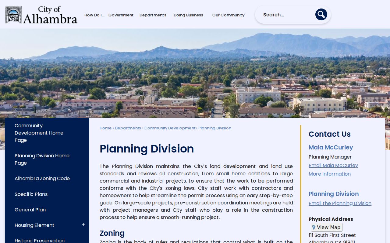 Alhambra neighbors planning and zoning map context