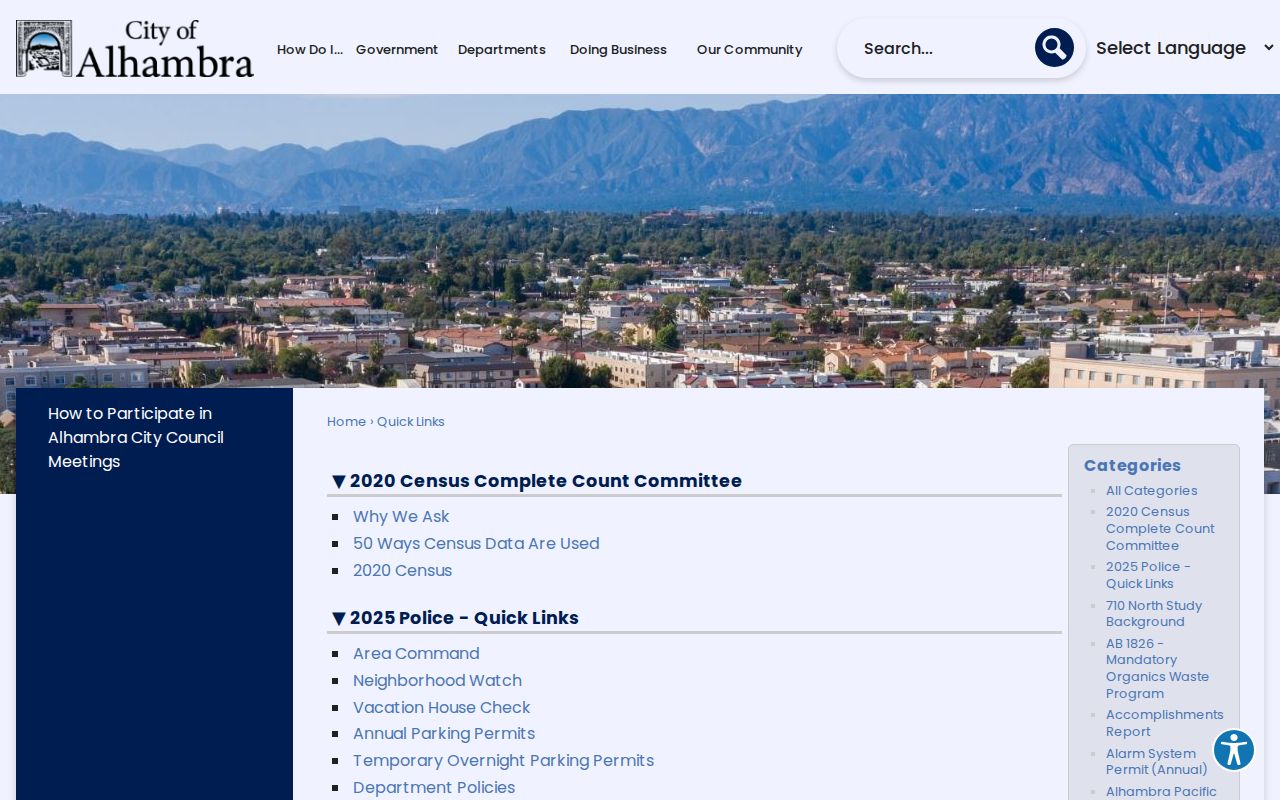 Alhambra neighbors civic and neighborhood resource links