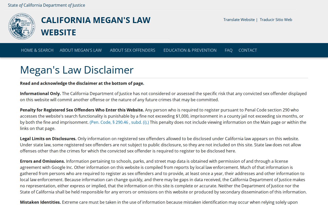 Alhambra resident lookup California Megan's Law public registry